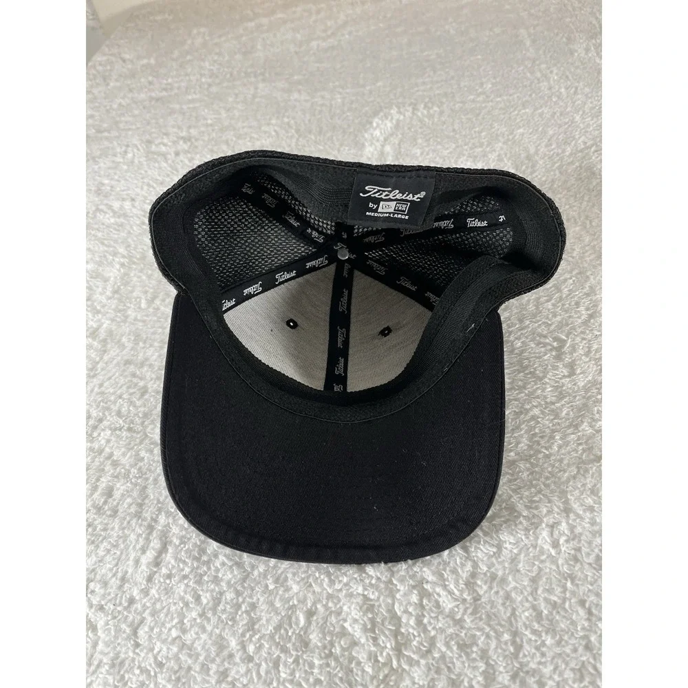 New Era Titleist Footjoy‎ Pro V1 Black Fitted Golf Hat Ball Cap Stretch M/L